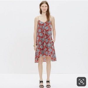 Madewell print slip dress with size small